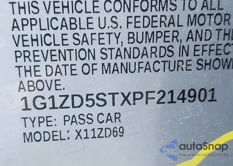 2023 Chevrolet Malibu Fwd 1Lt from USA, damaged, VIN 1G1ZD5STXPF214901